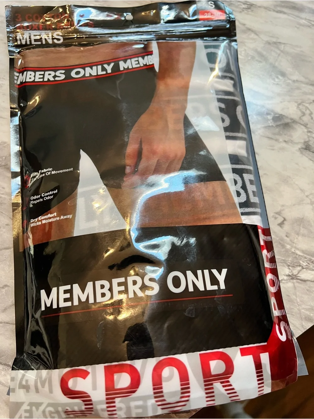 Members Only men’s sport boxer briefs 3 pairs sz S new